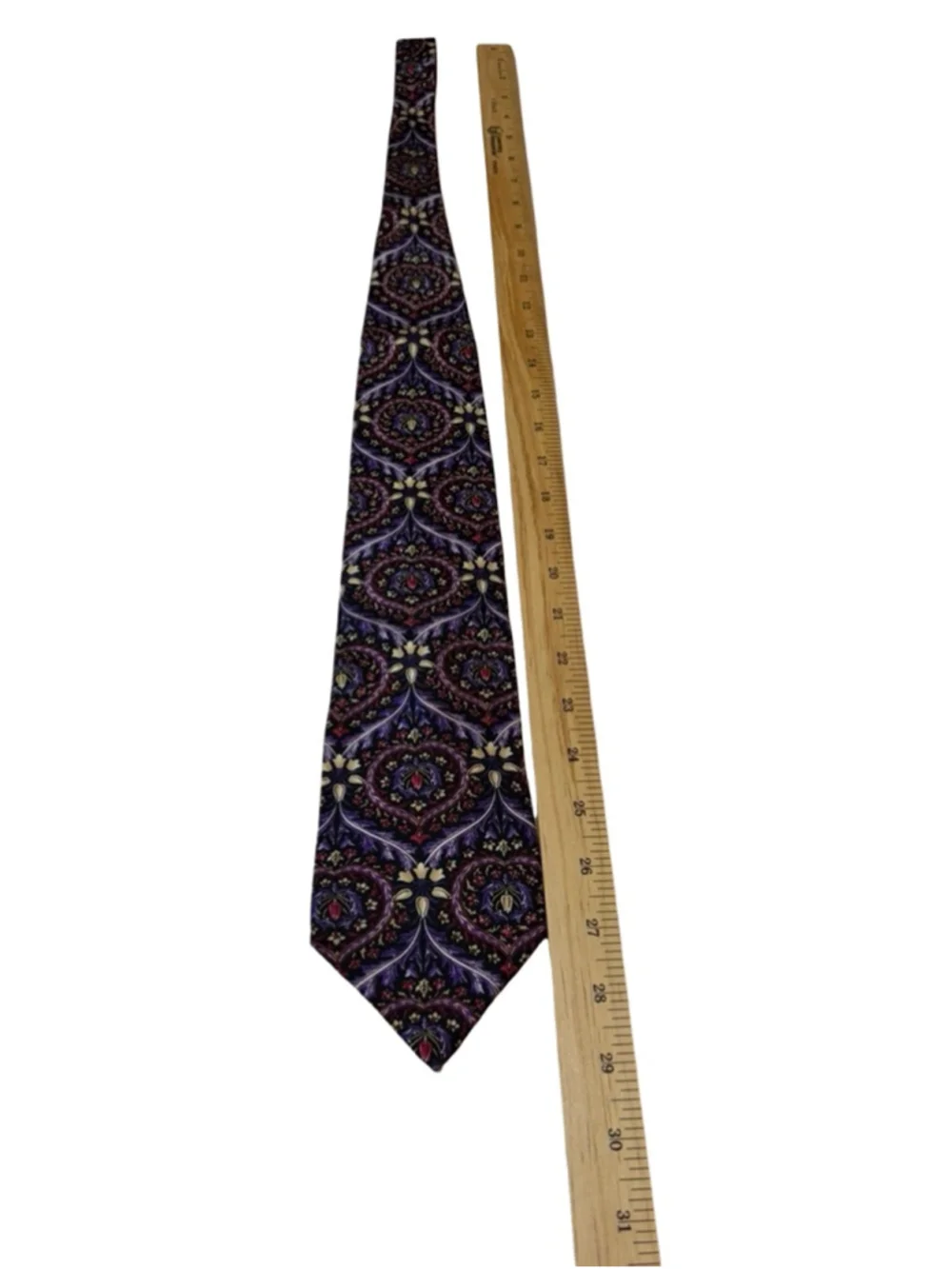 Christian Dior Monsieur Silk Tie Purple Paisley Floral Made in USA Luxury